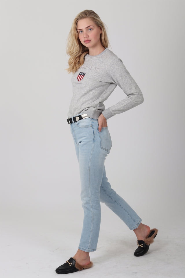 Gant Shield Logo Genser - Light grey melange - GANT - Gensere - VILLOID.no