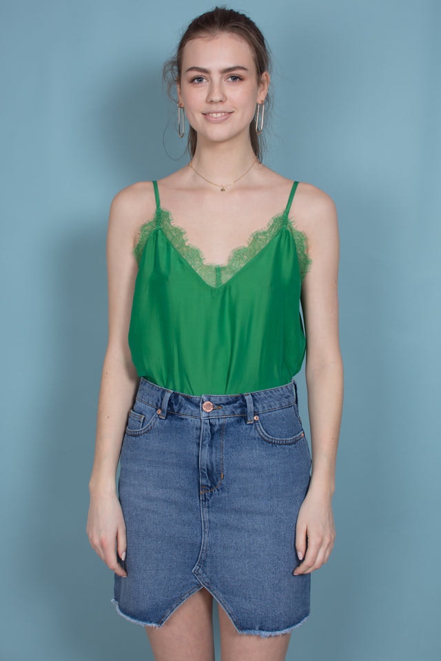 Macy Strap Top - Medium Green - Second Female - T-skjorter & Topper - VILLOID.no