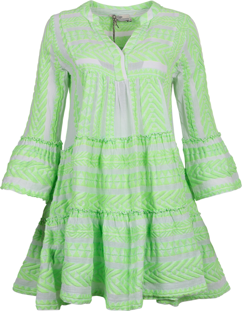 Ella Short Dress - N.Green-N.Lime/White