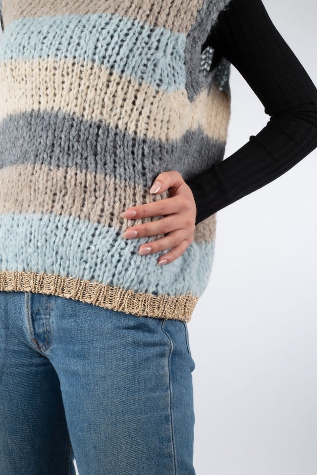 Kala Vest Wool - Bright Stripes