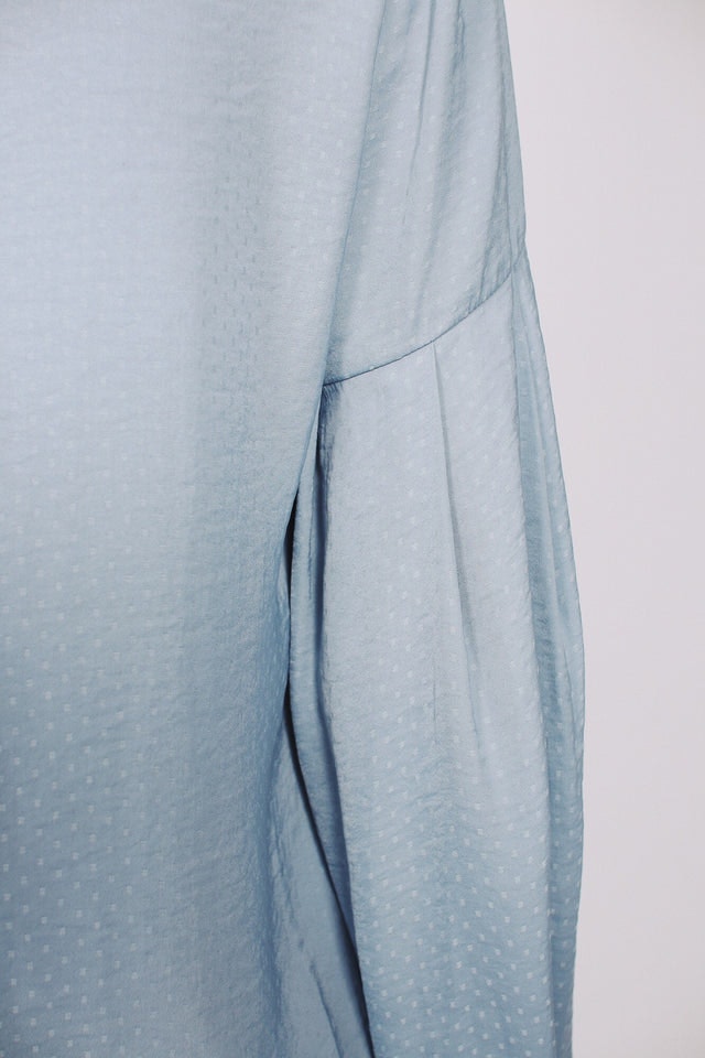 Gathered Cuff Blouse - Dusty Blue - MAUD - Bluser & Skjorter - VILLOID.no