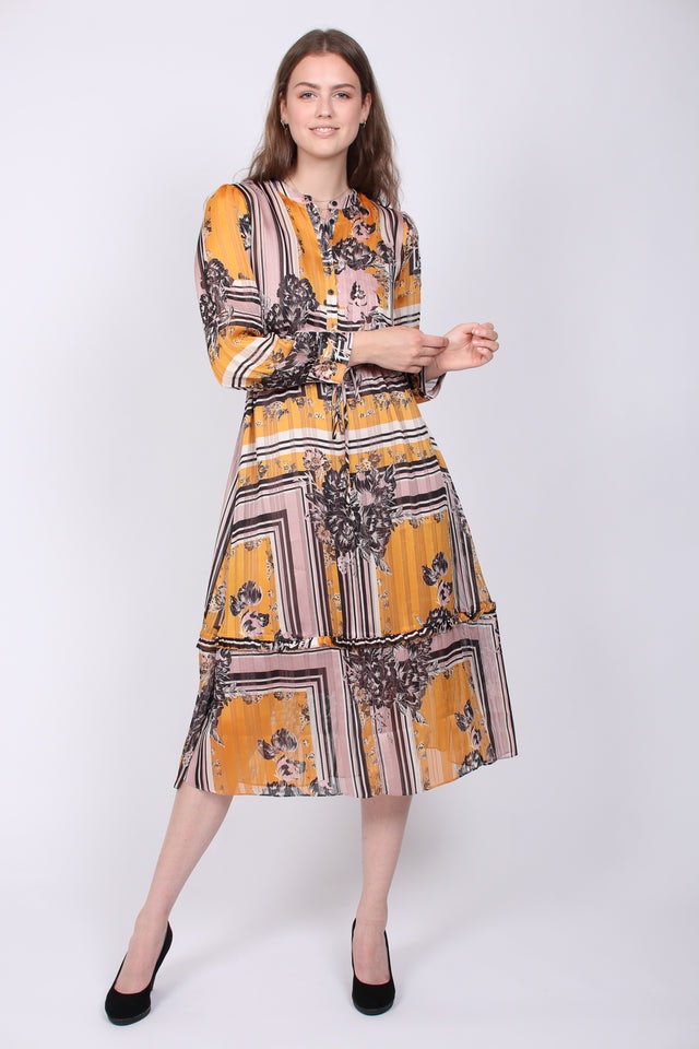 Valley LS Maxi Dress - Inca Gold - Second Female - Kjoler - VILLOID.no