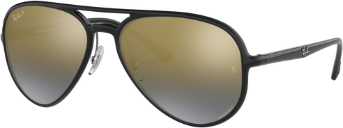 RB4320CH - Black - Blue Mirror Gold Gradient