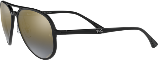 RB4320CH - Black - Blue Mirror Gold Gradient