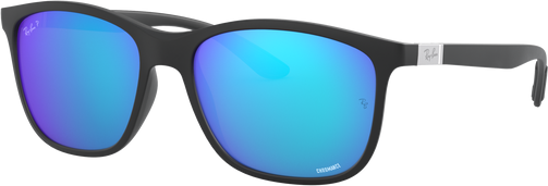 RB4330CH - Matte Black - Green Mirror Blue