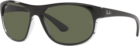 RB4351 - Black On Transparent - Dark Green Polarized