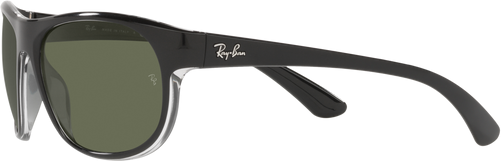 RB4351 - Black On Transparent - Dark Green Polarized