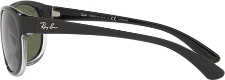RB4351 - Black On Transparent - Dark Green Polarized