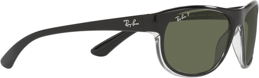 RB4351 - Black On Transparent - Dark Green Polarized