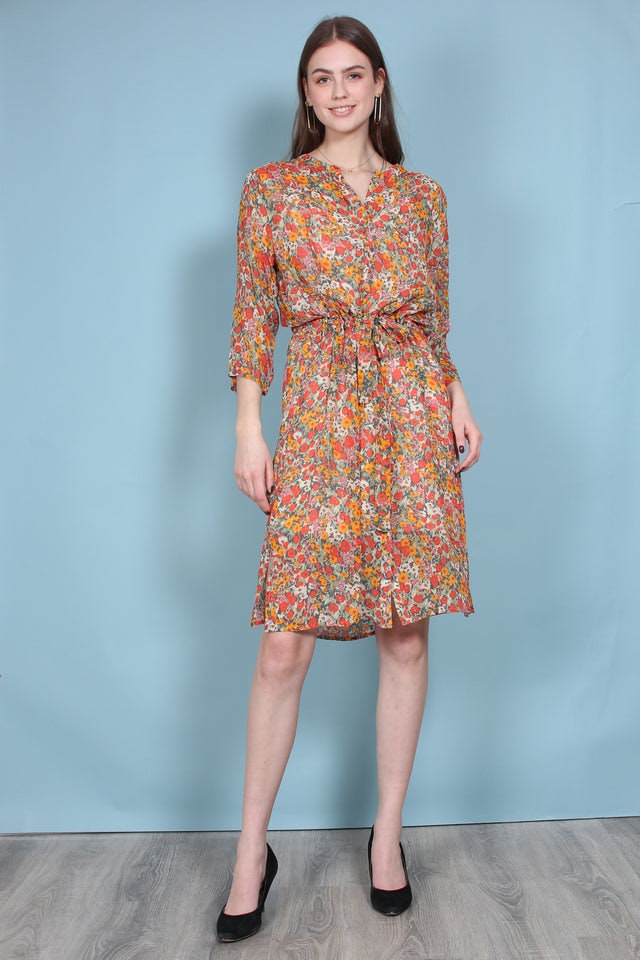 Bloom Long Shirt - Blazing Orange - Second Female - Kjoler - VILLOID.no