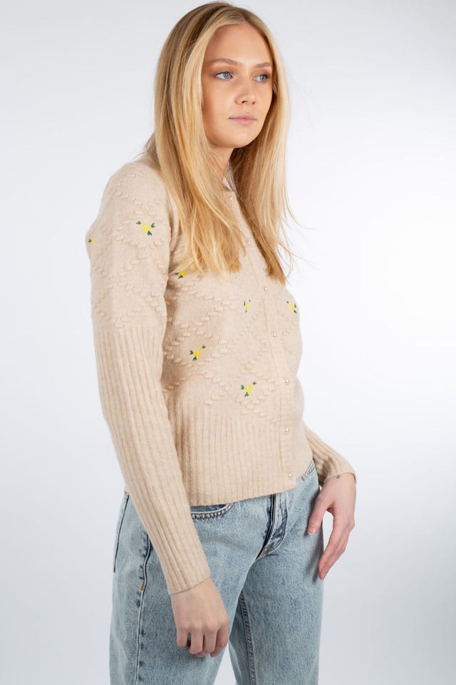 Honey Pattern Knit - Sand Melange