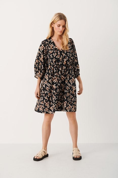 OpalPW Dress - Black Blurred Lea