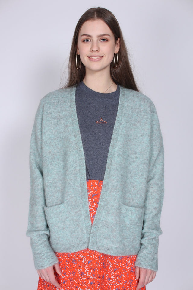 Brook Knit New Short Cardigan - Aqua Haze - Second Female - Gensere - VILLOID.no