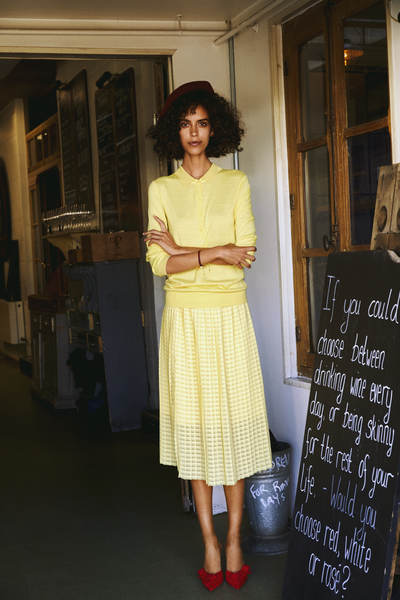 Ursula Knit Polo - Sunshine - Second Female - Gensere - VILLOID.no