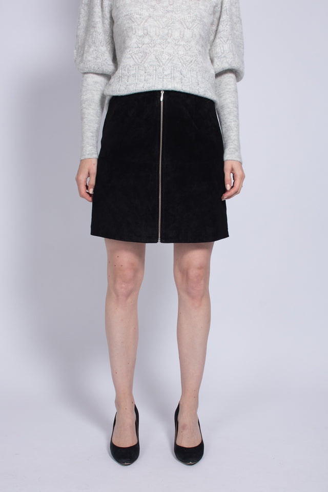 Leather Skirt - Black - MAUD - Skjørt - VILLOID.no