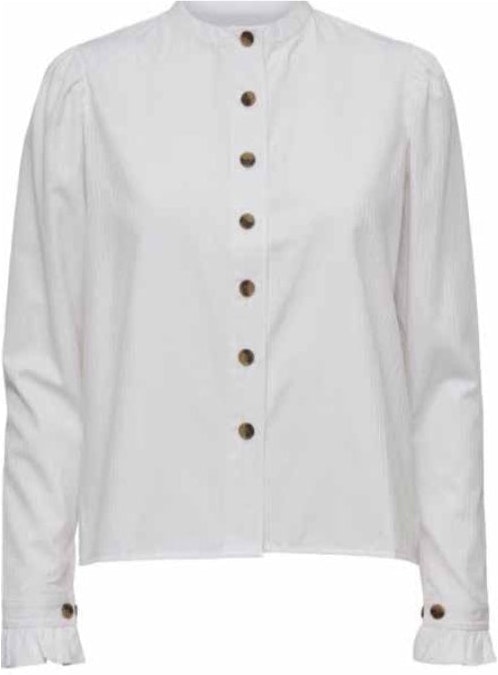 New Olive Shirt - Light Blue Stripe