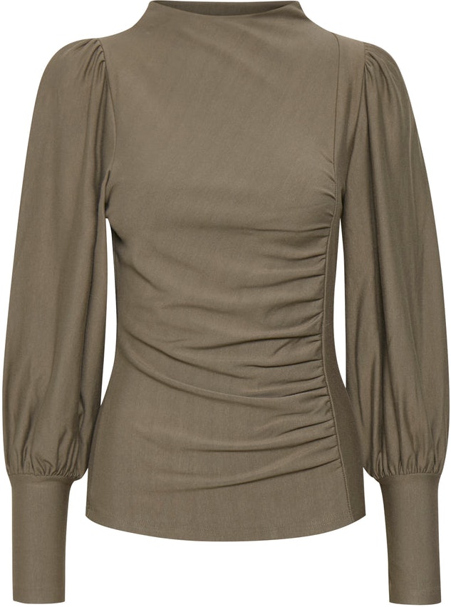 RifaGZ Puff Blouse - Earth - Gestuz - Bluser & Skjorter - VILLOID.no