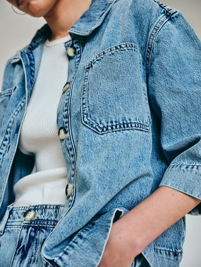 Lilah Denim Shirt - Light Blue Wash