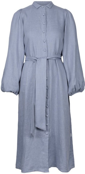 Josefin Linen Dress - Dusty Blue