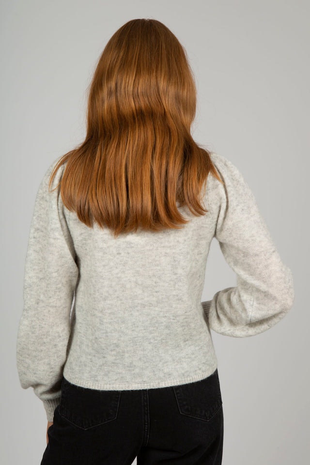 Maddy Knit Blouse Alpaca - Light Grey Melange