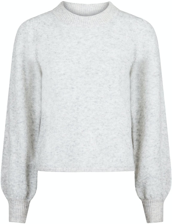 Maddy Knit Blouse Alpaca - Light Grey Melange