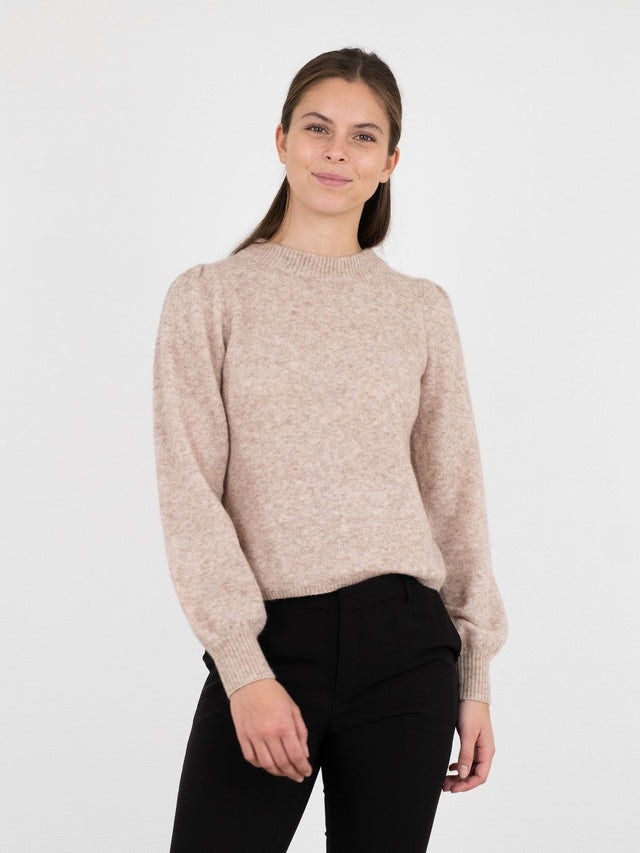 Maddy Knit Blouse Alpaca - Beige Melange