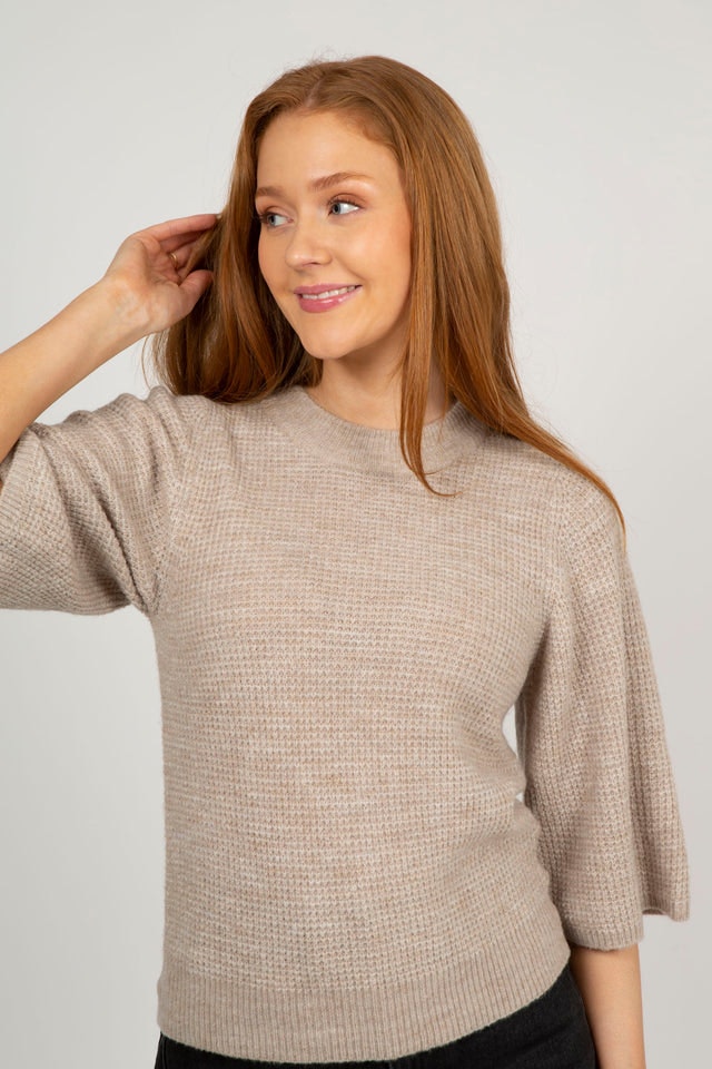Minka Stitch Blouse - Oyster Melange