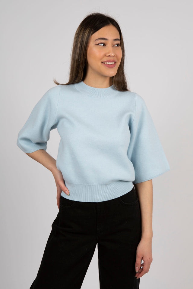 Minka Solid Blouse - Light Blue