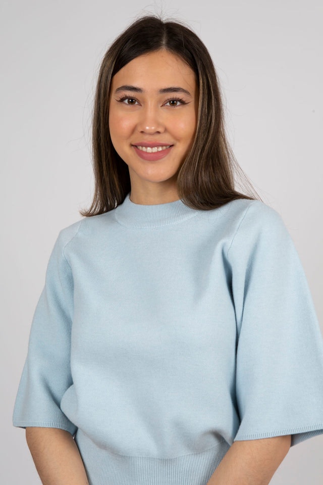 Minka Solid Blouse - Light Blue