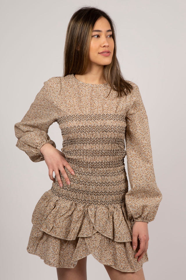 Alberta Flower Stitch Blouse - Sand