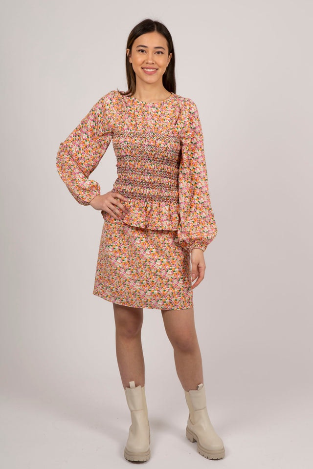 Alberta Warm Floral Blouse - Pink