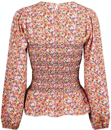 Alberta Warm Floral Blouse - Pink
