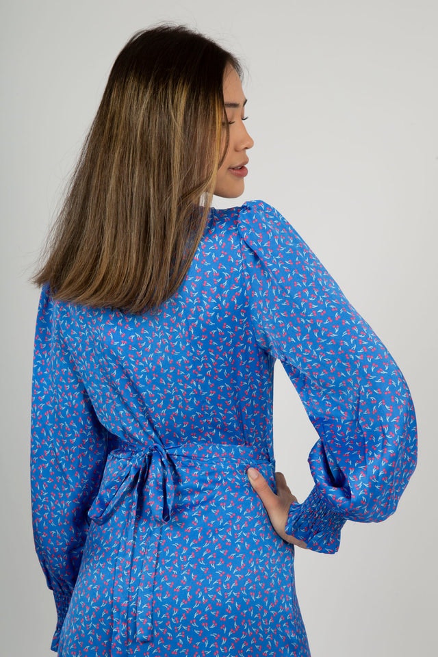 Eva Happy Cherry Dress - Blue