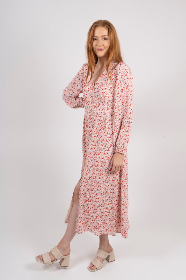 Timma Sweet Floral Dress - Red