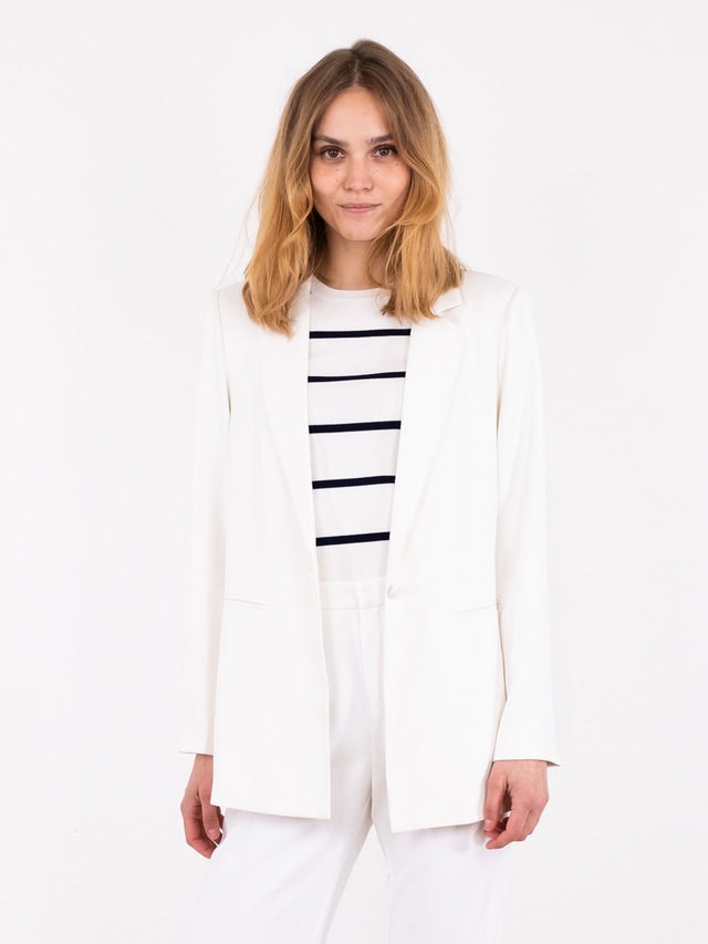 Avery Solid Blazer - White