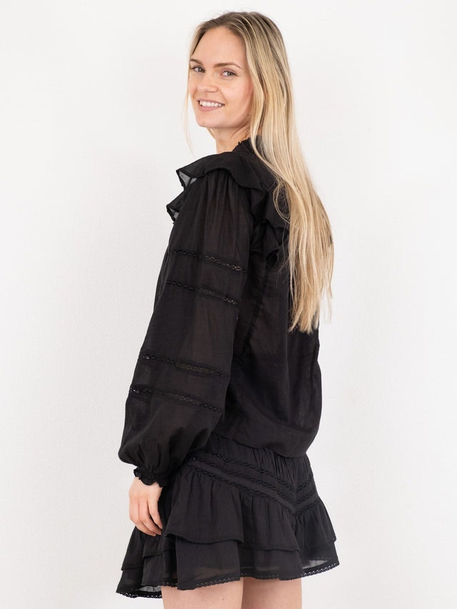 Aroma S Voile Blouse - Black