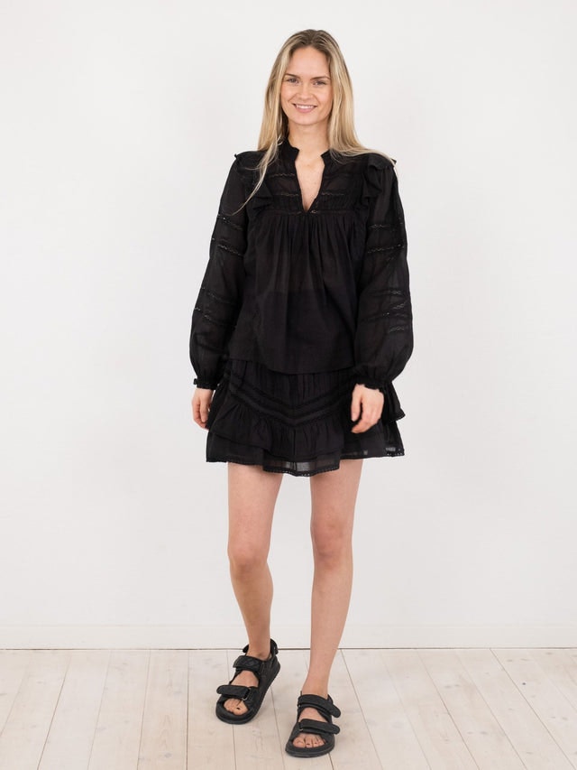 Aroma S Voile Blouse - Black