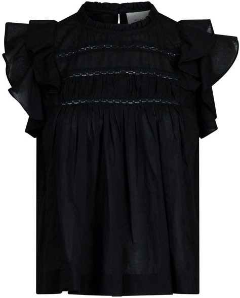 Greta S Voile Top - Black