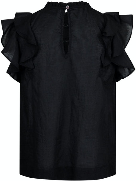 Greta S Voile Top - Black