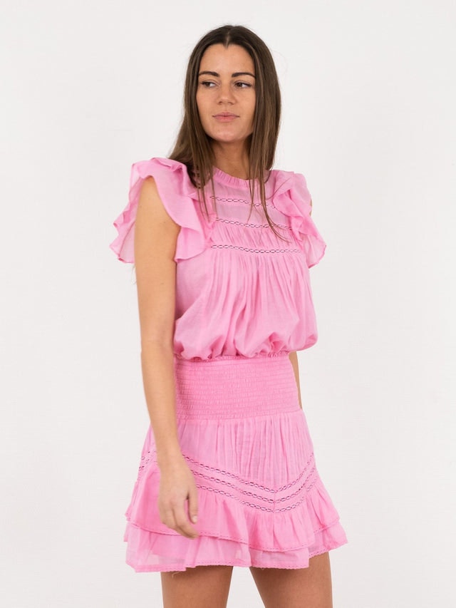 Greta S Voile Top - Soft Pink