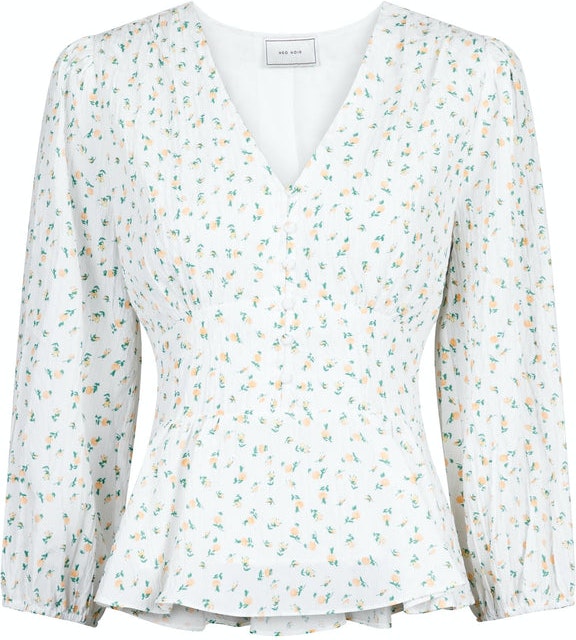 Mirala Fine Flower Blouse - White