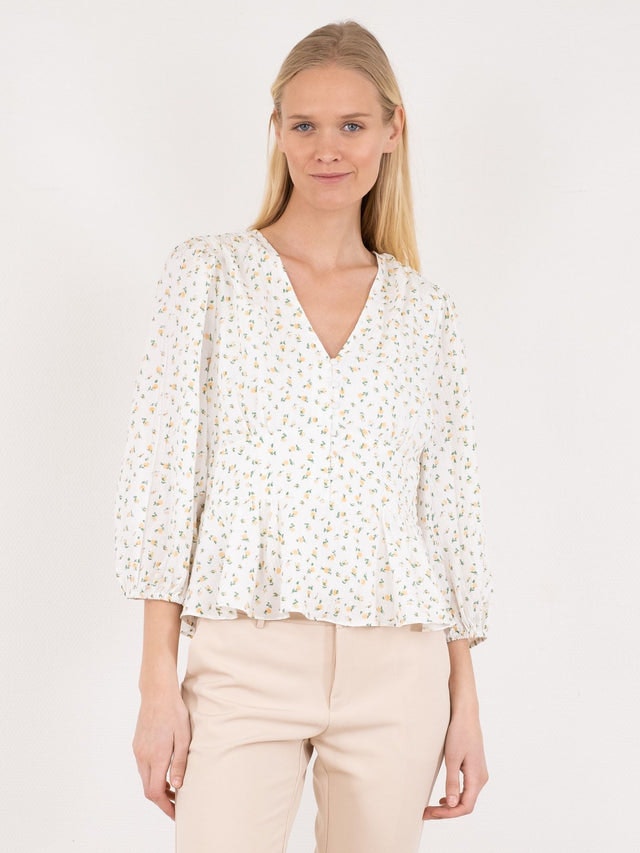 Mirala Fine Flower Blouse - White