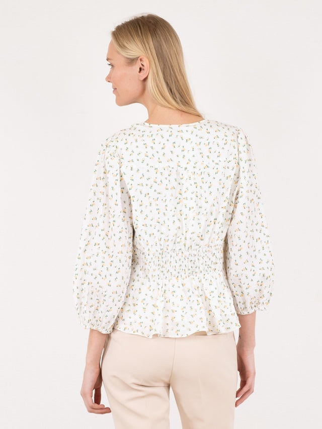 Mirala Fine Flower Blouse - White