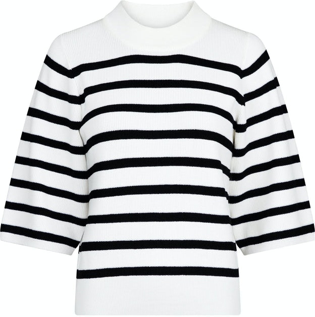 Minka Stripe Knit Blouse - Black