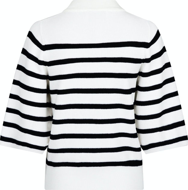 Minka Stripe Knit Blouse - Black