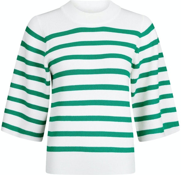 Minka Stripe Knit Blouse - Green