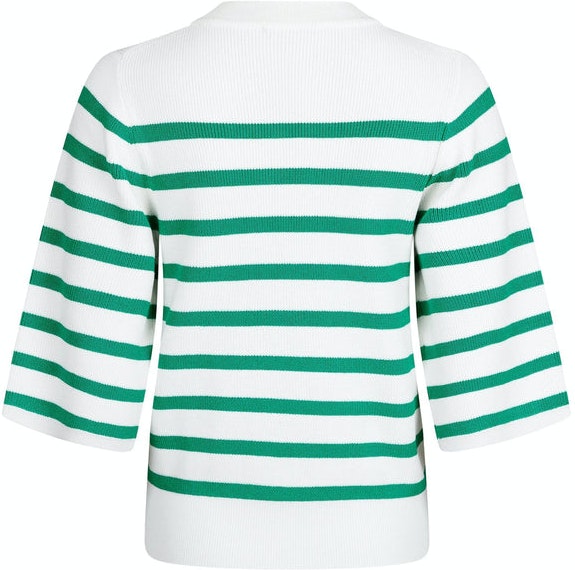 Minka Stripe Knit Blouse - Green