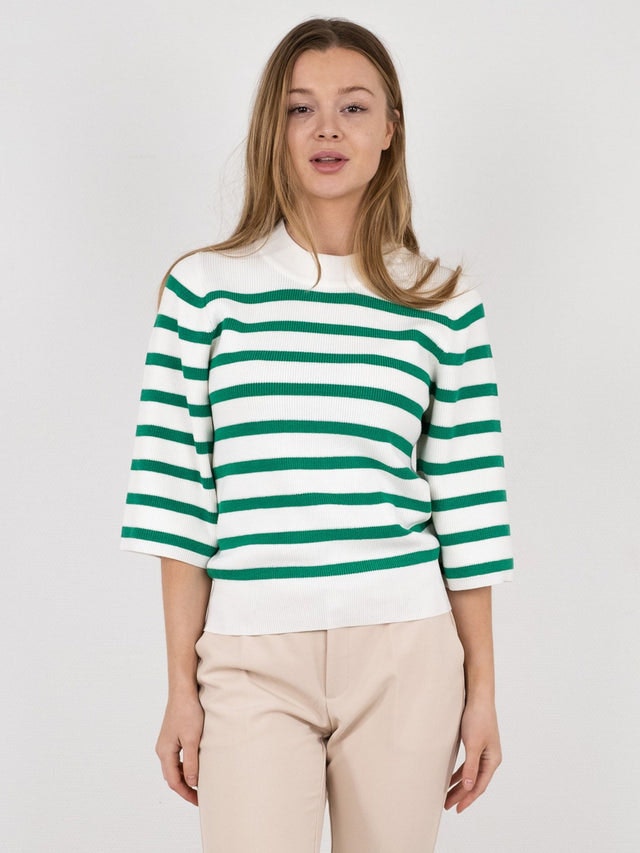 Minka Stripe Knit Blouse - Green