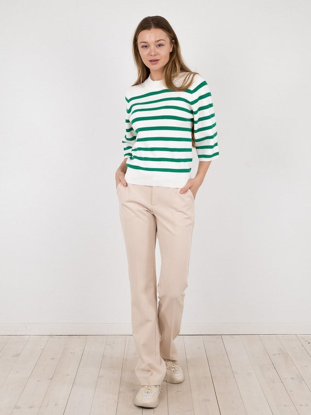Minka Stripe Knit Blouse - Green