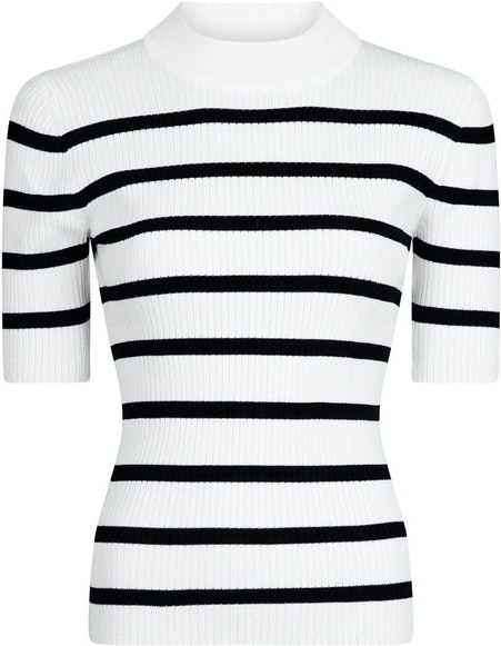 Malloy Stripe Knit Tee - Black